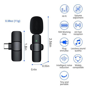 Di Động Không Dây Lavalier Ve Áo Microphone <span class=keywords><strong>Mini</strong></span> Clip-On Mic Cho <span class=keywords><strong>Iphone</strong></span> Android Điện Thoại Máy Ảnh Youtube Tik Tik Podcast Ghi Âm - Product Image 2
