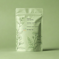 Sachet refermable vert mat pour thé, avec fermeture à glissière facile à ouvrir, conforme aux normes FDA/UE, matière première de qualité alimentaire, taille personnalisée pour aliments en conserve et gelée