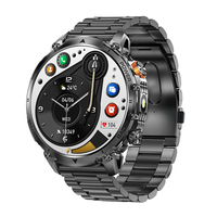 Montre connectée pour homme TKYUAN, écran LED de 1,7 pouce, lampe torche, appels Bluetooth, boussole pour les sports de plein air, surveillance de la santé, batterie de 1400 mAh, montre connectée
