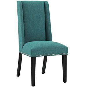 Silla de comedor tapizada de tela moderna con respaldo alto y embellecedor de cabeza de clavo, silla decorativa sin brazos <span class=keywords><strong>para</strong></span> restaurante Café Hotel - Product Image 2