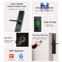 Serrure de porte sans clé Bluelock TTlock Tuya WiFi, serrure intelligente à empreintes digitales, application, mot de passe, RFID, poignée, alimentée par batterie pour la maison et le bureau