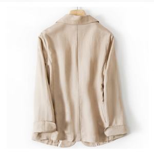Blazer de Lino para Mujer, Mangas 3/4, Chaqueta de Lino, Colección de Ropa Exterior Informal de Cáñamo y Algodón para Primavera/Verano - Product Image 5