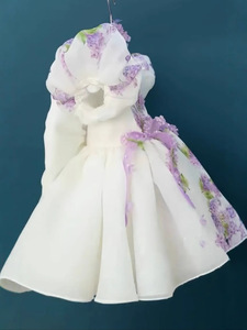 Neonato bambino bambino fiore di lavanda ragazze abito corto a sbuffo bambini <span class=keywords><strong>principessa</strong></span> abiti <span class=keywords><strong>da</strong></span> festa abiti per bambina - Product Image 5