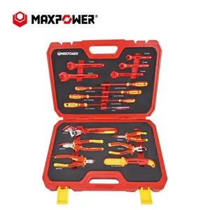 Maxpower Insulated VDE Tool Kit 18 Piece Pliers Cable Stripper Screwdrivers VDE Set