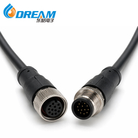 Connecteur Circulaire DREAM Factory M12 2 3 4 5 6 8 12 17 Broches Code A B D IP67 Montage sur Panneau Prise Aviation Mâle Femelle