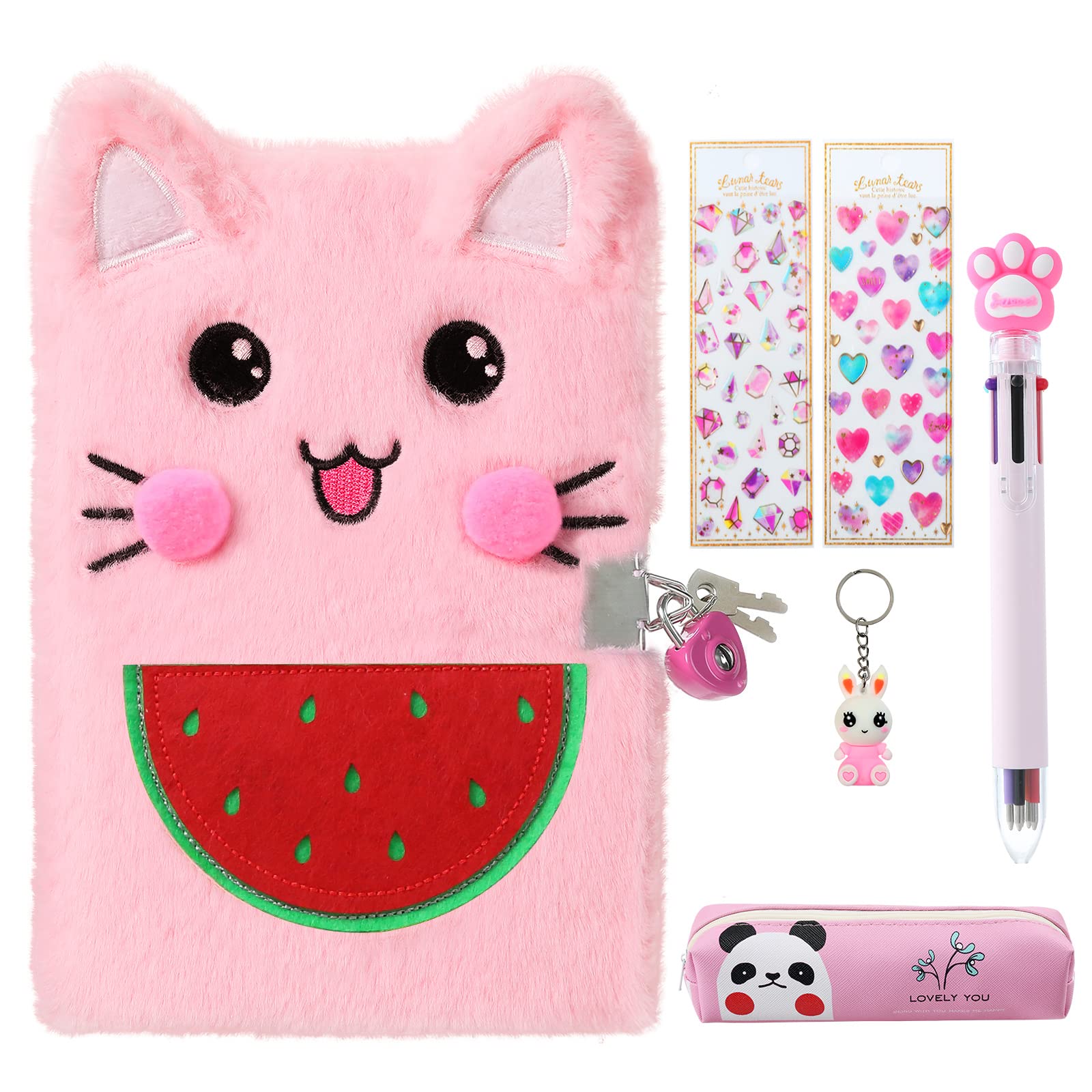 NLDOHUTO Diario Para Niñas Con Candado Y Llaves, Diario Para Niños, Juego De Regalo De Viaje Escolar Para Escribir Y Dibujar, Diario Secreto De Felpa