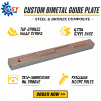 Plaque de guidage composite personnalisable en acier Q235 avec bande anti-usure en bronze étamé, pour moules et applications industrielles