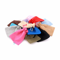 Sacs en toile de jute personnalisés avec cordon de serrage 10x14cm, logo personnalisé, petites pochettes cadeaux en chanvre