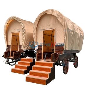 Hôtel de luxe Camping Wagon Tente/maison Wagon couvert en bois extérieur luxe Mobile Carriage Tente Glamping Wagon pour le camping - Product Image 1