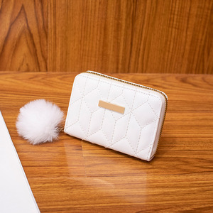 <span class=keywords><strong>2023</strong></span> femmes élégant mince en cuir portefeuille Mini mignon court sacs à main fermeture éclair Anti-vol Chic chaînes perle pas cher Mini mignon mince cuir - Product Image 5