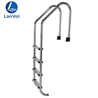 Accessoires de piscine de haute qualité et résistants, échelle de piscine antidérapante en acier inoxydable avec 2/3/4 marches pour piscines et spas