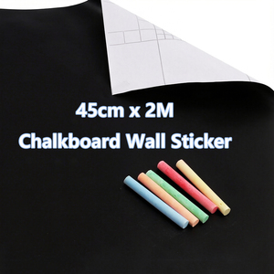 FOSKA 45cm X 2m Blackboard Decal Eco-friendly CPP Wall Sticker Board <strong>Wallpaper</strong> with 5 Colorful Chalks for All Smooth Surfaces - Product Image 1