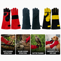 Gants de manipulation des animaux en cuir de vachette robuste Seeway, résistants aux morsures, à long manchon, pour la manipulation des reptiles et des oiseaux de proie