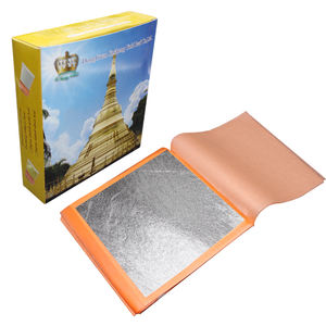 แผ่นทองและเงินเลียนแบบคุณภาพสูง ขนาด 14*14 ซม. จากอิตาลี สำหรับงานเพ้นท์ งานกรอบรูป งานตกแต่งรถยนต์ <span class=keywords><strong>และ</strong></span>งานปิดทองโลหะ - Product Image 2