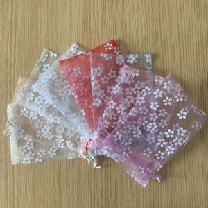 Nouveau style – Sac cadeau en organza motif marguerite, pochette transparente en maille 13x18cm pour bonbons et biscuits, emballage pour enfants - Product Image 4
