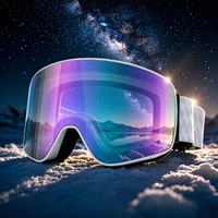 Masque de ski photochromique anti-buée résistant aux chocs, protection UV400, monture intégrale PC TPU, logo personnalisé OEM, multicolore, unisexe