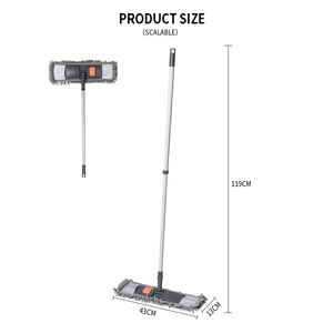 ערכת אבק מיקרופייבר עם ידית ארוכה רטובות ויבשות לכידת שיער לחיות מחמד ואבק רב תכליתי עבור רצפות עץ - Product Image 6