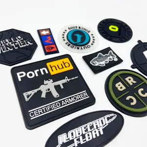 Custom Designer Logo 3D Pvc Patches Rubber Sew On Patch For Clothes