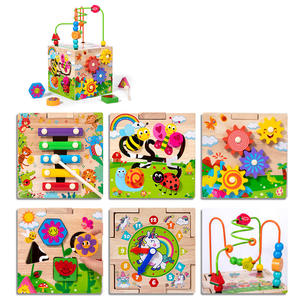 <span class=keywords><strong>Cube</strong></span> d'activités multifonctionnel <span class=keywords><strong>en</strong></span> <span class=keywords><strong>bois</strong></span> pour bébés avec trieur <span class=keywords><strong>de</strong></span> formes <span class=keywords><strong>de</strong></span> labyrinthe pour la reconnaissance des couleurs Jouets éducatifs éducatifs - Product Image 4