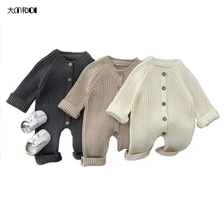 Koreanische Version Baby kleidung Overall Herbst-und Winterkleid ung für Jungen und Mädchen, gestrickte verdickte Kletter kleidung für