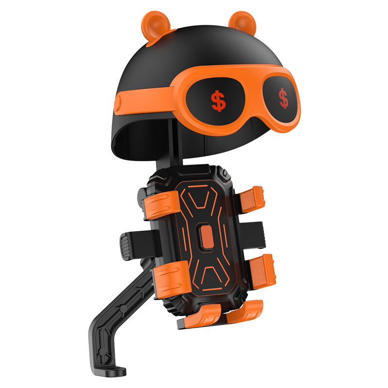 Black & Orange-Rearview Mirror Style