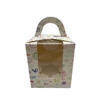 Boîte à gâteaux portable en carton ivoire avec fenêtre transparente, insert amovible, trous de transport, dégradable, pour muffins et pâtisseries - Vente en gros