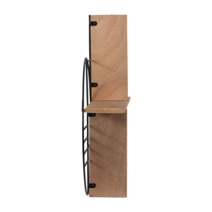 Mensola da parete geometrica moderna in metallo e legno, scaffale portaoggetti per soggiorno, camera da letto, stile boho. - Product Image 3