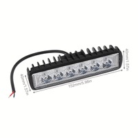Nouveau phare de travail LED automobile, simple rangée, 6 lampes, 18W, 12V, pour véhicules tout-terrain, feu auxiliaire de jour universel