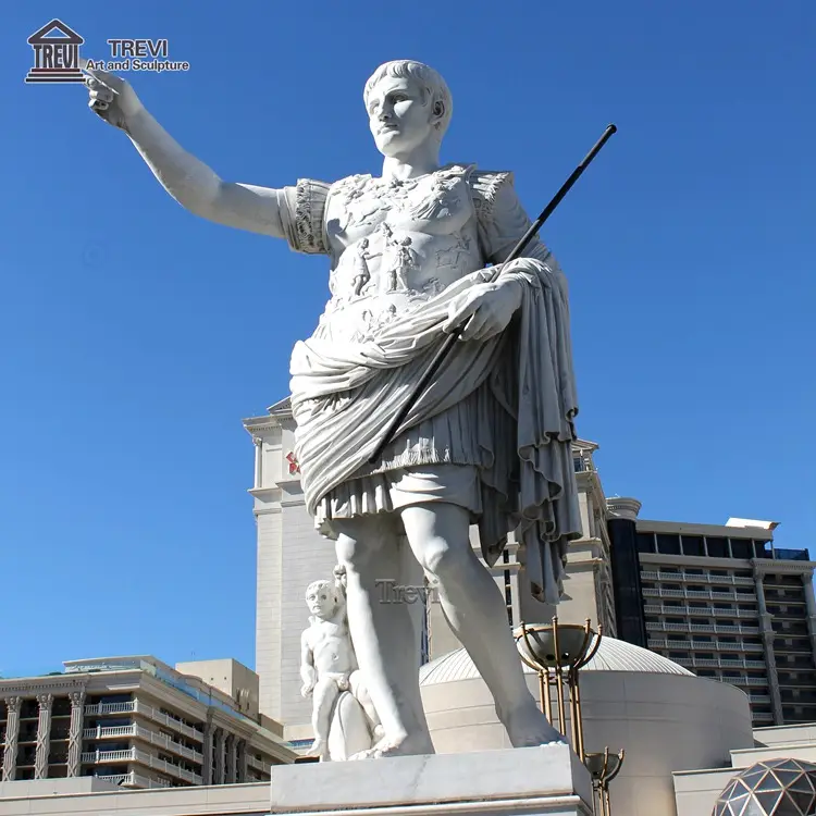 Place Hotel Famous Life Size Marble Julius Caesar Augustus Statue