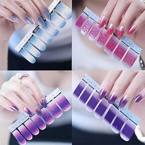 Self-Adhesive Glitter Gradient <b>Nail</b> Art Stickers 3D <b>Decals</b> Non-Toxic Child-Safe Plastic Papercard Packaging Luxurious Design - Product Image 3