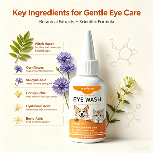 Lavage oculaire Waylemo pour chiots et chats – Formule douce à base de plantes pour éliminer les taches de larmes chez les chiens blancs – Protection quotidienne 60 ml - Product Image 2
