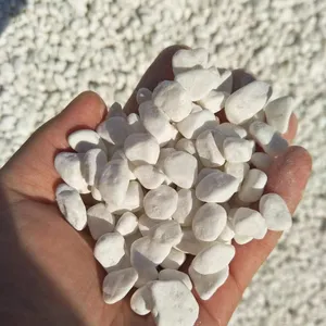 High Quality Natural Snow White Tumbled Stone Pebbles Modern Design for Garden Landscape Decoration Outdoor Gravel Pebble Stone