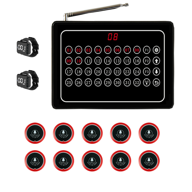 Long Range Wireless Call Button System, Commercial Service Pager for Restaurant Mall Supermarket Cafe