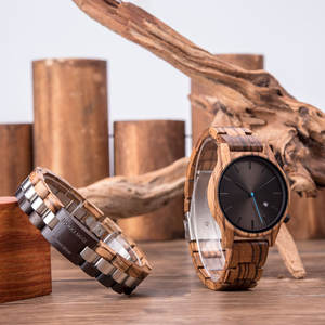 Relojes de Madera de Sándalo de Alta Calidad para Hombre, Reloj de Pulsera de Madera con Fecha, Relojes de Cuarzo, Regalo Masculino, Personaliza con Nombre y Logotipo - Product Image 2