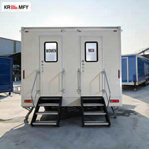 Remorque sanitaire mobile en acier renforcé avec porte verrouillable pour rangement d'outils, utilisation en parc, installation sécurisée extérieure - Product Image 1