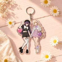 Porte-clés en acrylique personnalisés sur le thème des étoiles, inspirés des dessins animés d'anime, comme cadeaux.