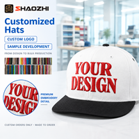 Casquette Snapback personnalisée à visière plate, logo brodé 3D, coton, réglable, vente en gros, OEM