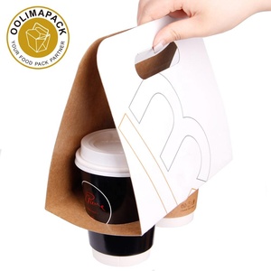 Printed Paper Cups Custom Logo Print Disposable Take Away Cardboard Paper Cup Holder