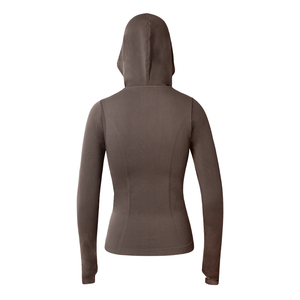 เสื้อวอร์มมีฮู้ดมีซิประบายอากาศสำหรับผู้หญิงเสื้อกีฬาเสื้อแจ็คเก็ตสำหรับวิ่งฟิตเนสโลโก้ตามสั่ง - Product Image 5