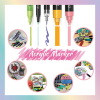 Marqueurs d'art acryliques personnalisés avec logo, imperméables, pour graffiti, coloration, peinture acrylique permanente, ensemble de stylos marqueurs d'art
