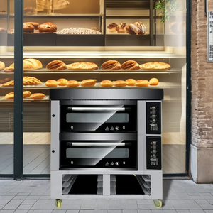 Horno eléctrico de cubierta con infusión de vapor Uso comercial Base de piedra Horno de cubierta <span class=keywords><strong>para</strong></span> pan artesanal Uso de <span class=keywords><strong>pizza</strong></span> - Product Image 6
