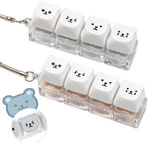 Cartoon Style UV Printing Bear Shape Fidget Decompression Keychain DIY Logo Design for Bag Charm - Product Image 1
