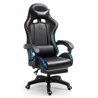 Anji Factory, precio bajo, silla de cuero rosa y blanco, Pc, Silla Gamer, masaje, vídeo, ordenador, sillas para juegos con luces LED y altavoces