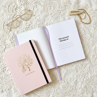 Carnet de travail pour femme A5 style INS, couverture rigide avec logo en feuille d'or et finition mate premium