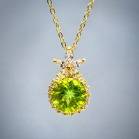 Collar con Colgante de Peridoto Natural, Plata de Ley 925 Genuina, Joyería Fina, Gema Verde para Mujer, Hecho a Mano, Regalo Moderno