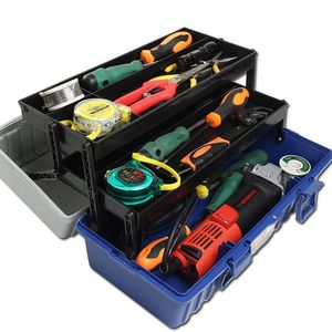 Portable Plastic Toolbox Storage <b>Box</b> 4 Compartments 30L Capacity For Car Repair Household <b>Tools</b> Organization - Product Image 1
