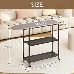 2-Cấp Lưu Trữ Bàn Ủi 360 Độ Có Thể Tháo Rời Quần Áo Hỗ Trợ Gỗ Hội Đồng Quản Trị Chất Liệu Cho Phòng Tắm Sử Dụng Quần Áo Giá Phụ Kiện - Product Image 3