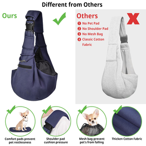 Tas pembawa hewan peliharaan portabel Logo kustom tas bepergian kucing anjing anak anjing tas selempang hewan peliharaan pembawa untuk luar ruangan bahu tunggal - Product Image 5