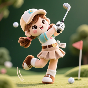 Fabricant de jouets en peluche personnalisés, usine OEM d'<span class=keywords><strong>animaux</strong></span> en peluche, fournisseur de poupées en peluche douces, série de boîtes mystères Golf Girls - Product Image 4