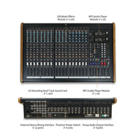 Console de mixage analogique 24 canaux - Audio professionnel et utilisation DJ - Enregistrement Bluetooth USB pour sorties